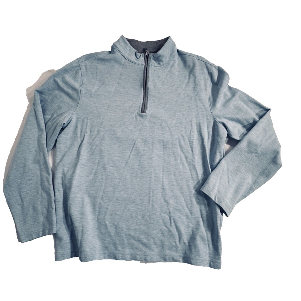 Mizzen + Main Shirt Men's S 1/4 Zip Mock Neck Tight Knit Sweater Pullover Casual